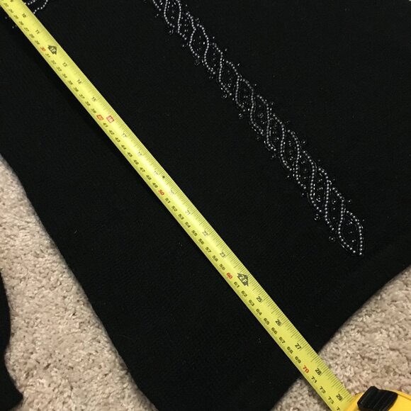 Vintage Long Black Beadwork Knit Sweater - Picture 12 of 13